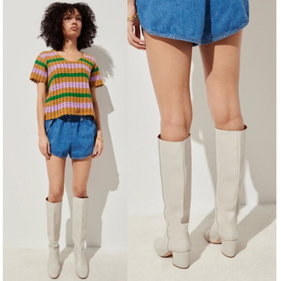 Rachel Comey Boots Boeri Knee High in Leather Bone White - Picture 1 of 16